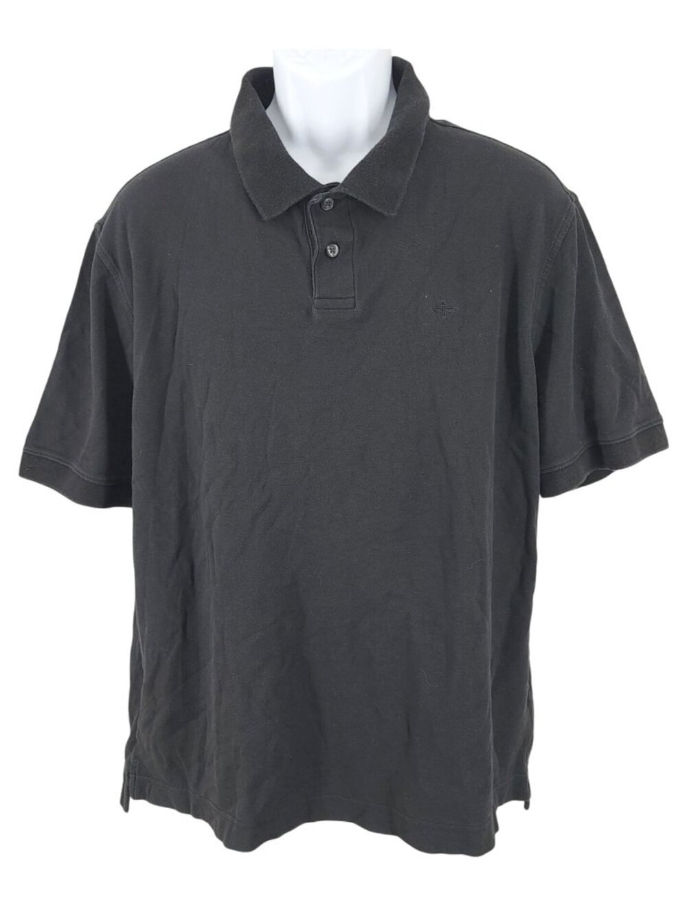 Men's Dockers Black Polo Shirt XL 100% Cotton Dress Top Golf Business Comfort